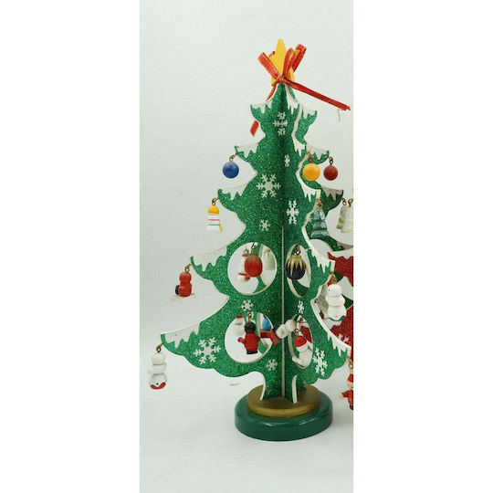 Christmas Decorative Wood Tree 33cm Green