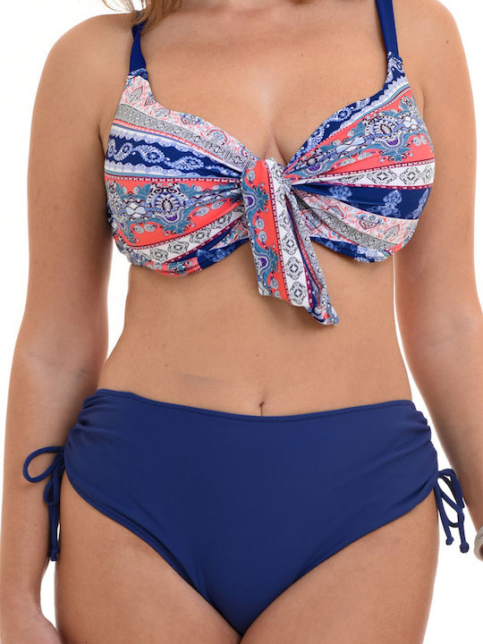 Set Bikini Ψηλόμεσο Μπλε