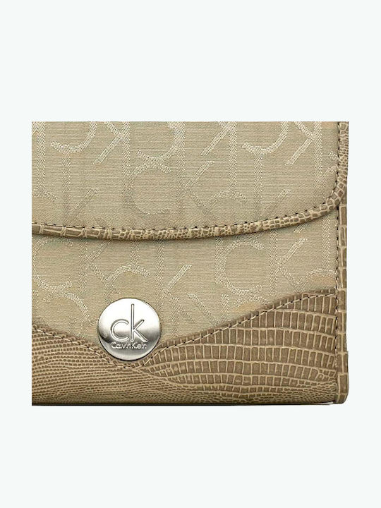 Small Fabric Women's Wallet Coins Beige