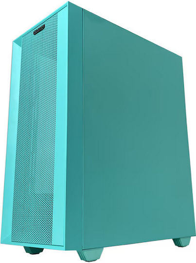 ProGaming Pro Gaming Jungle Mini Tower Computer Case with Side Window and ARGB Lighting Turquoise