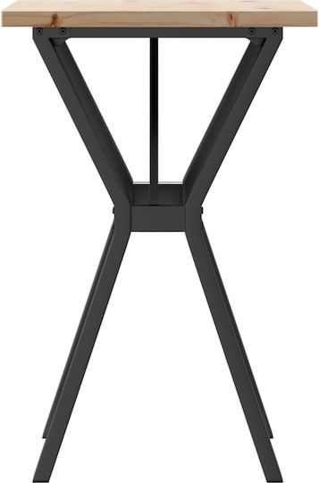 Square Table Dining Room from Solid Wood & Metal Coffee 50x50x75.5cm