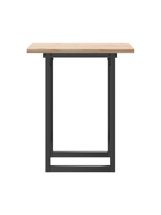 Square Table Dining Room from Solid Wood & Metal Coffee 70x70x75.5cm