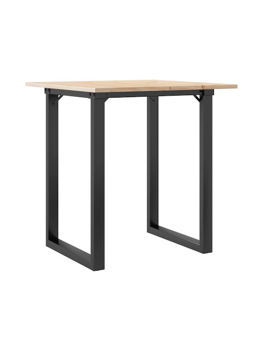 Square Table Dining Room from Solid Wood & Metal Coffee 60x60x75cm