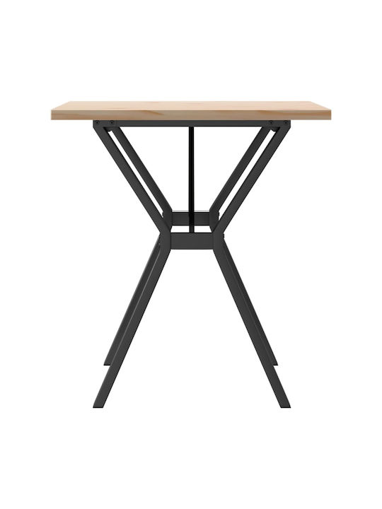 Square Table Dining Room from Solid Wood & Metal Solid pine/cast iron 70x70x75.5cm