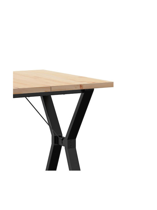 Square Table Dining Room from Solid Wood & Metal Solid pine/cast iron 70x70x75.5cm