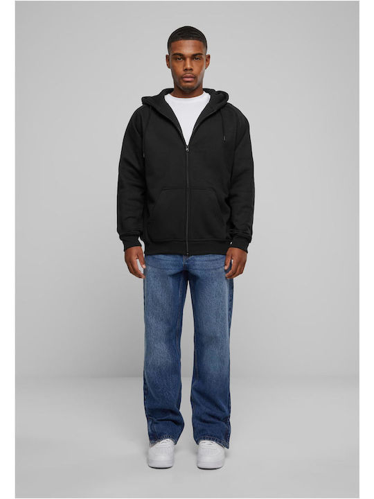 Urban Classics Men's Sweatshirt Jacket with Hood and Pockets Black