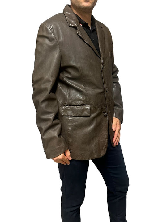 MARKOS LEATHER Men's Leather Jacket CAFE