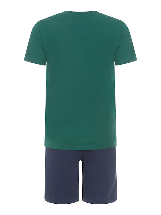 Kids' Set with Shorts Summer 2pcs Green-blue Navy-white