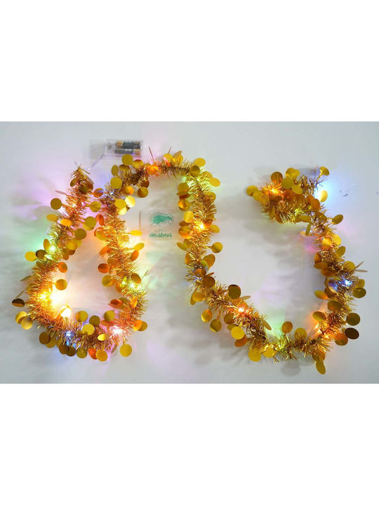 Crăciun Ghirlande Iluminată Plastică Auriu 200x5cm 1buc