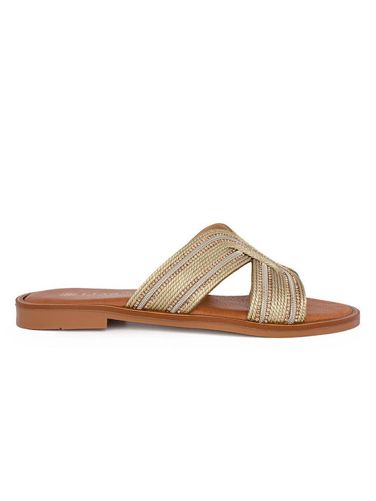 Lias Mouse Leather Women's Sandals Gold