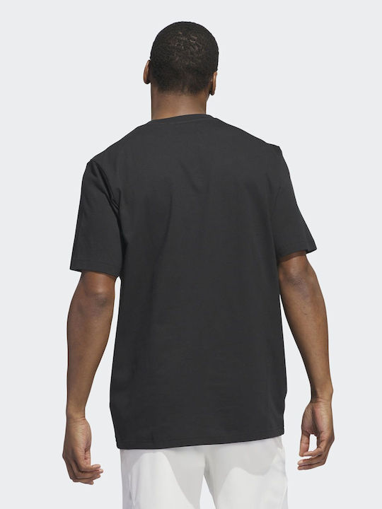Adidas Bărbați T-shirt Sportiv cu Mânecă Scurtă Negru