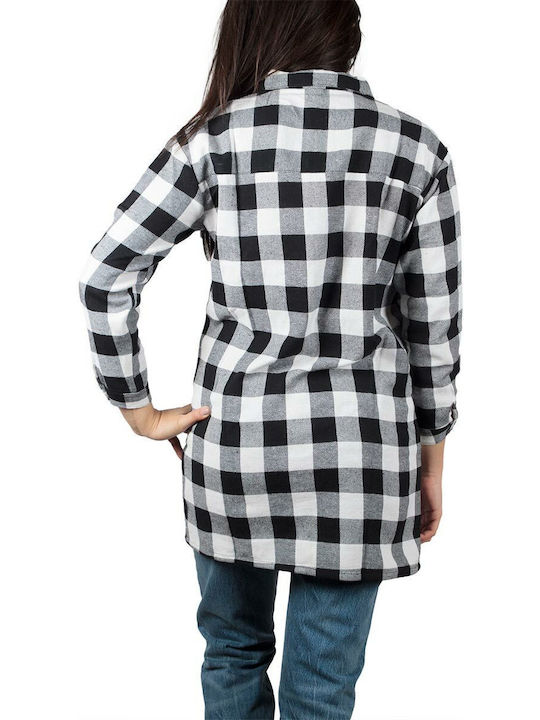 Daisy Street Women's Blouse Cotton Checked Black