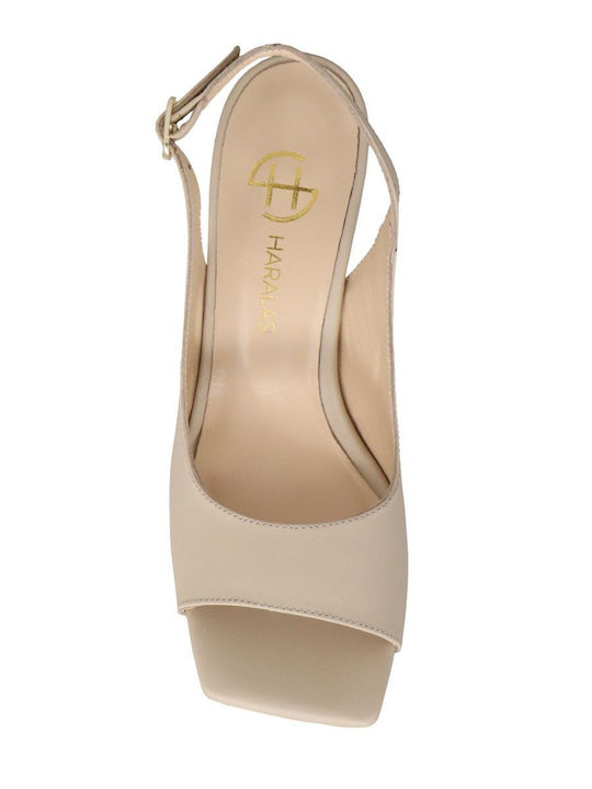 Leder Pumps Beige