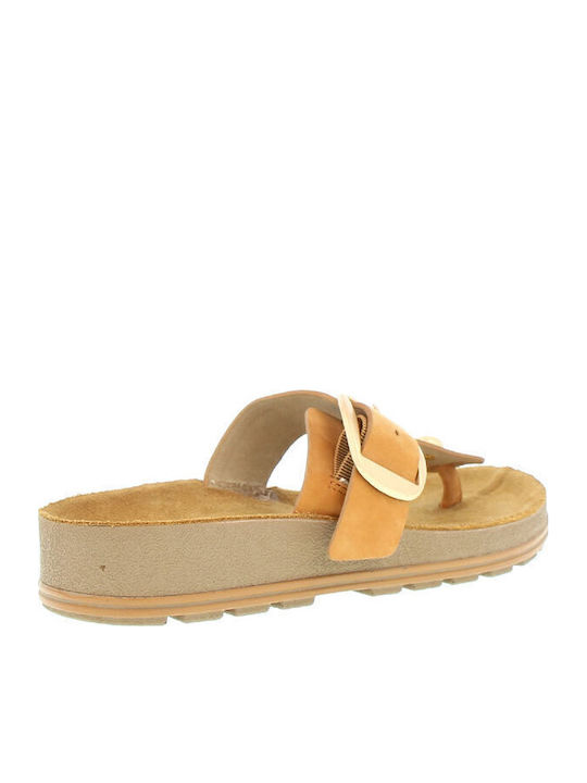 Flache Sandalen für Damen Anatomisch in Tabac Braun Farbe
