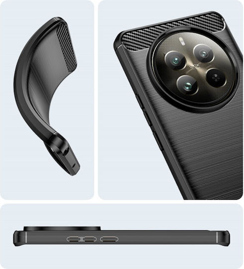 Umschlag Rückseite Metallisch Schwarz (Realme 12+)