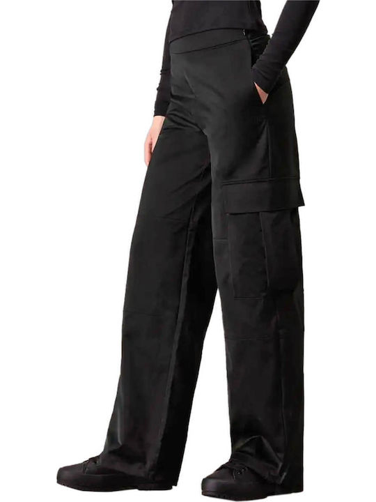 Damen Stoff Cargo Hose Black