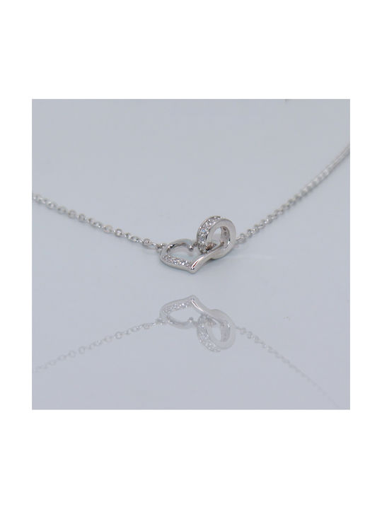 Halskette mit Design Herz aus Silber mit Zirkonia