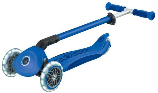 Globber Kids Scooter Foldable Go Up Deluxe 3-Wheel with LED Lighting Blue