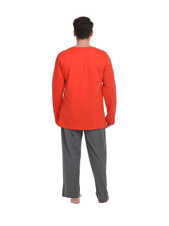 Gazzaz Herrenpyjama "Fresh Start" (Übergröße 1XL-4XL)-010124a Rot