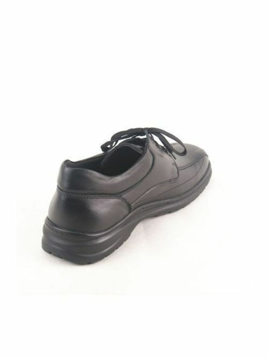 Ego Shoes-Mocasini de bărbați din piele cu șireturi-40-9502-34-Negru