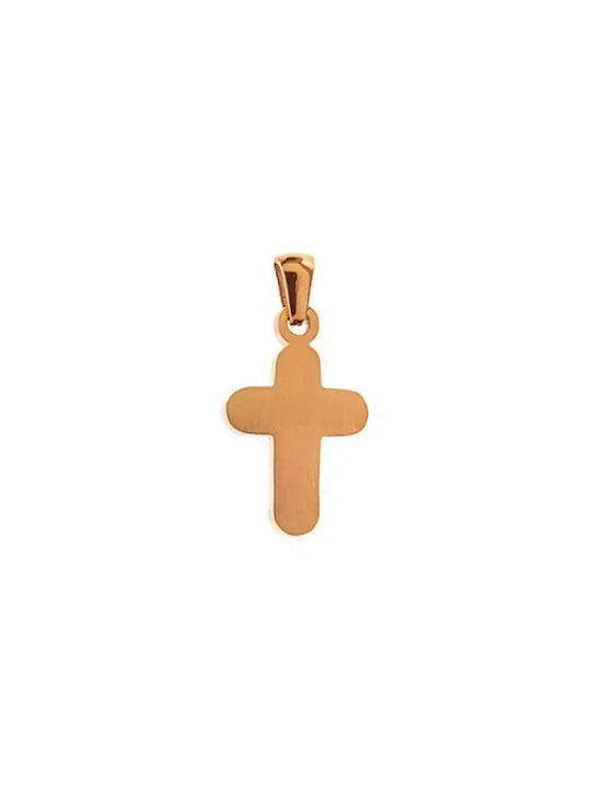 Cross with chain Art 01164 steel 316L pink-gold