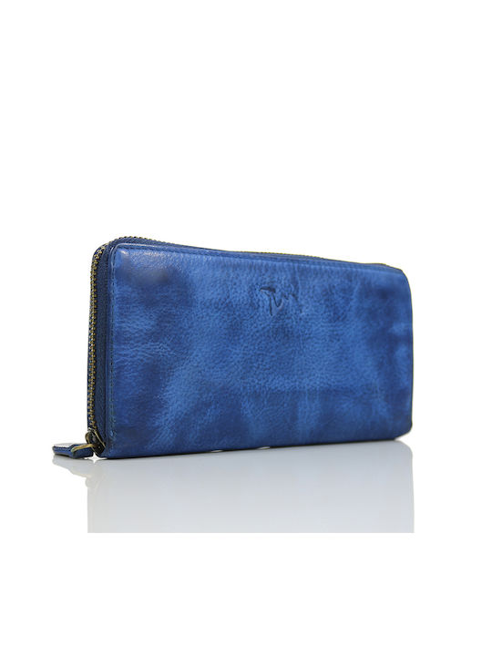 Trip Camel Wallet Genuine Vintage Soft Leather Wallet (511 Blue)