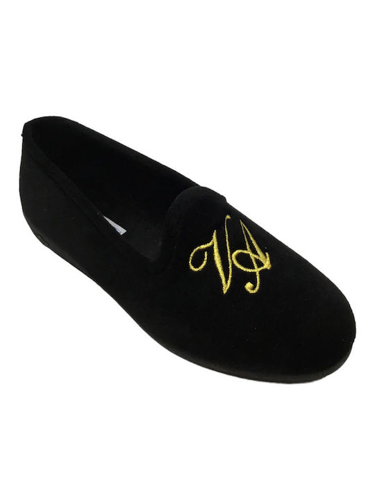 Women's winter closed slippers Medies F4136-BLACK