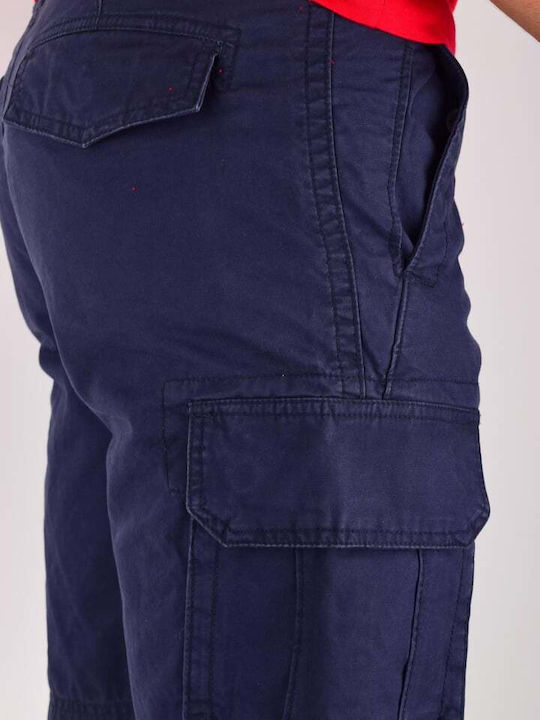 PETROL CARGO SHORTS WITH EXTERNAL POCKETS BUTTON CLOSURE REGULAR FIT 19-300118 S16 A Dunn.7029 Midnight B