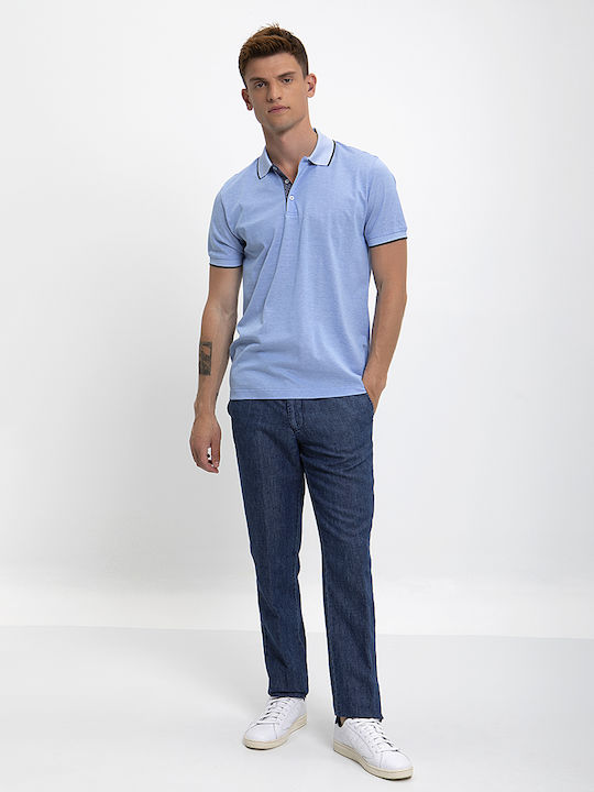 Denim Chinos Trousers Modern Fit Vardas Blue