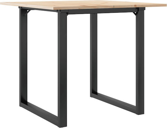 Square Table Dining Room from Solid Wood & Metal 80x80x75cm