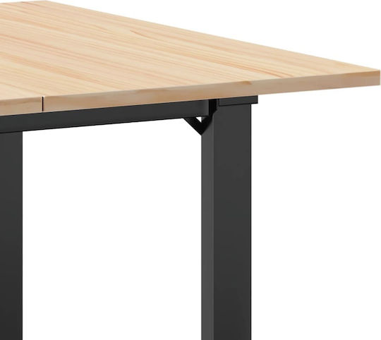 Square Table Dining Room from Solid Wood & Metal 80x80x75cm