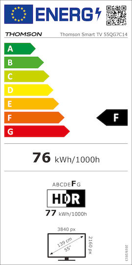 Thomson Smart Τηλεόραση 55" 4K UHD QLED 55QG7C14 HDR (2024)