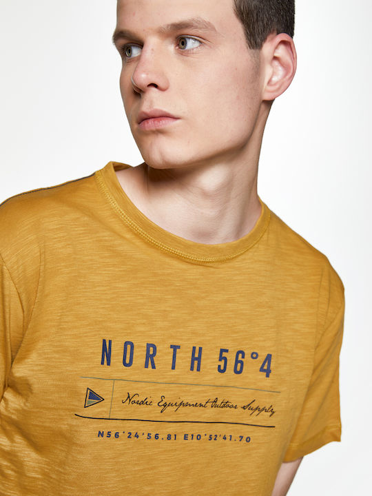 North 56°4 T-shirt with Nordic print - Moustard