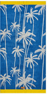 Kentia Madagascar Blue Cotton Beach Towel 160x80cm