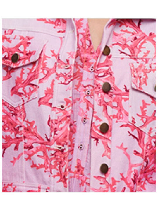 Ble Resort Collection Scurt Jachetă de femei din denim Pink
