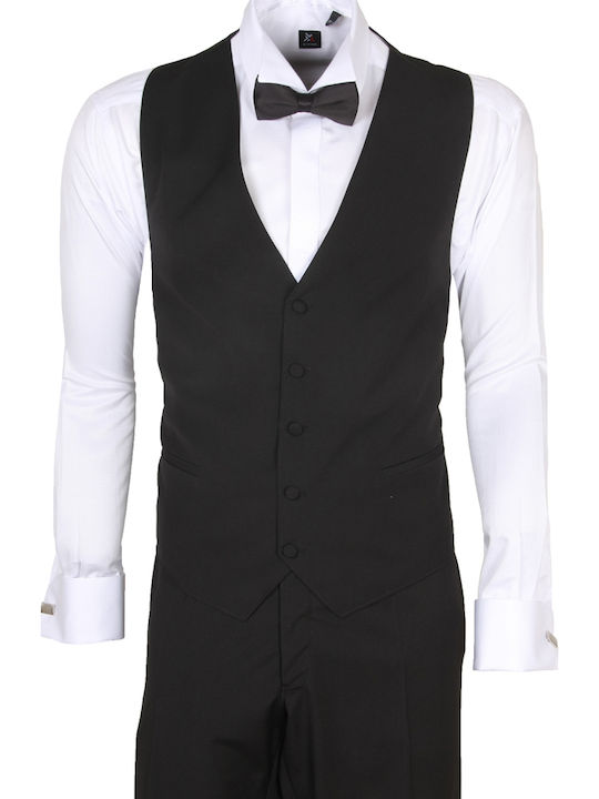 Men's Suit with Vest Regular Fit Black