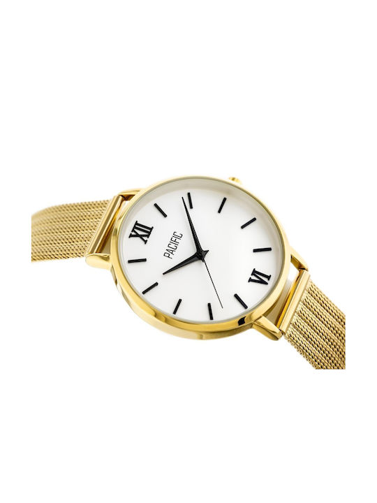 Pacific Uhr mit Gold Metallarmband