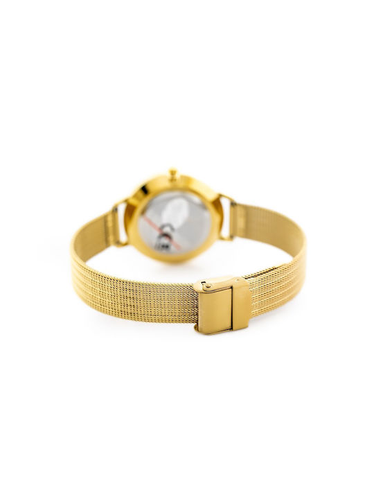 Pacific Uhr mit Gold Metallarmband