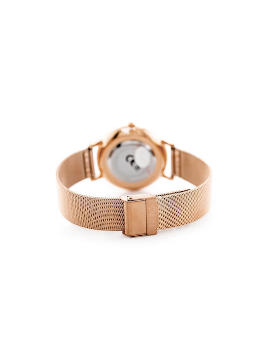 Pacific Women's Watch with Pink Gold Metal Bracelet