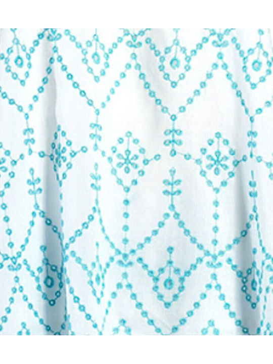 Ble S/2 Τοπ Σορτσακι Λευκο Μπλε Κεντηματα One Size 100% Cotton Ble S/2 Τοπ Σορτσακι Λευκο Μπλε Κεντηματα One Size 100% Cotton