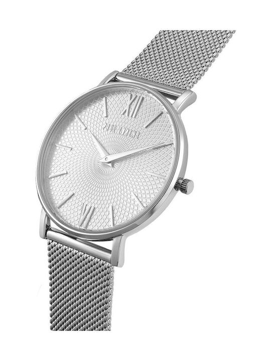 Paul Lorens Γυναικείο Ρολόι 40mm Μπαταρίας με Ασημί Μεταλλικό Μπρασελέ