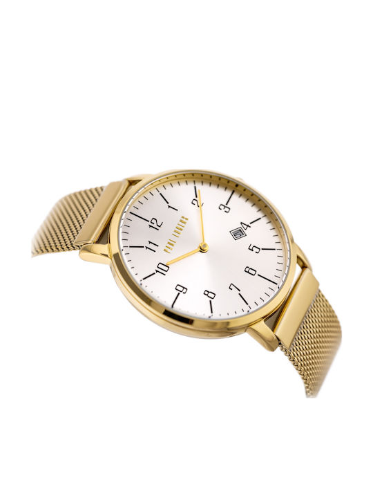 Paul Lorens Damenuhr 42mm Batterie mit Gold Rostfreier Stahlarmband