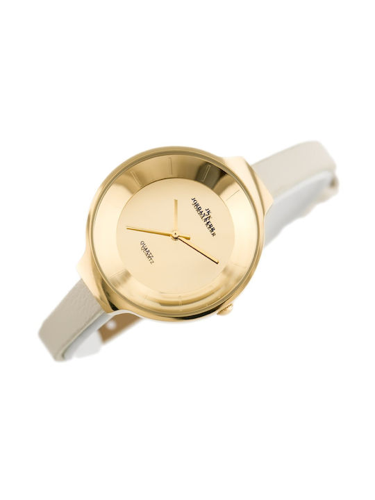 Jordan Kerr Watch with Beige Leather Strap