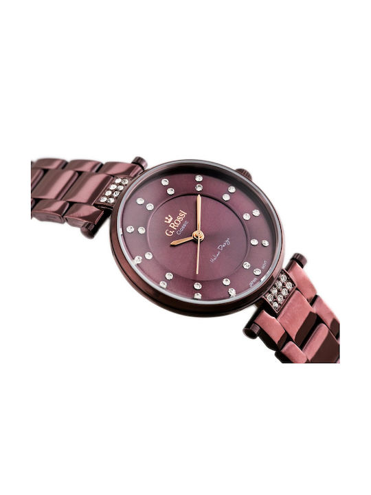 G.Rossi Women's Watch with Purple Metal Bracelet