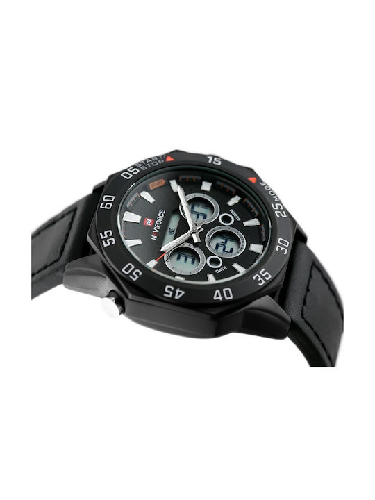 Naviforce Ceas Baterie cu Gri Brățară din piele