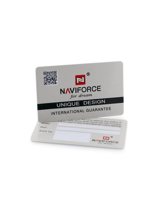 Naviforce Ceas Baterie cu Gri Brățară din piele