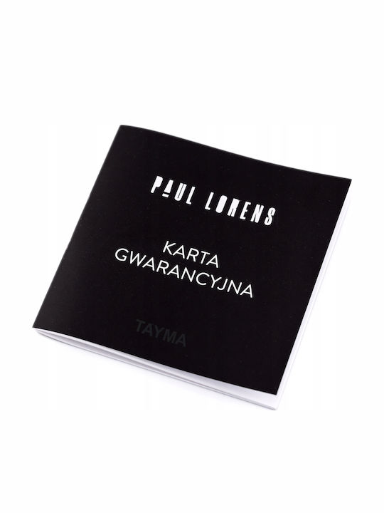 Paul Lorens Мъжки часовник 45мм На батерия с Синя кожена каишка