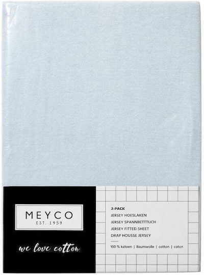 Meyco Fitted Light Blue Baby Sheets 60x120cm Meyco Fitted Light Blue Baby Sheets 60x120cm