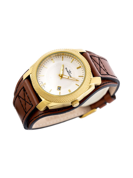 AGBarr Watch Battery with Brown Leather Strap