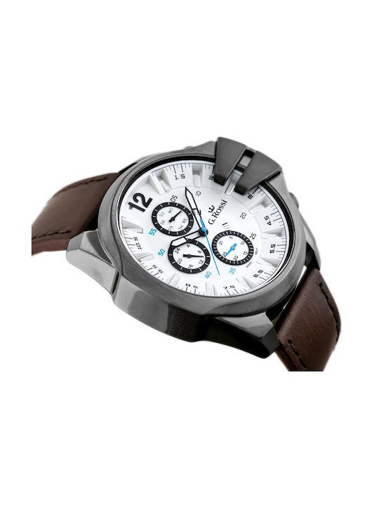G.Rossi Men's Watch 14mm Battery with White Leather Strap